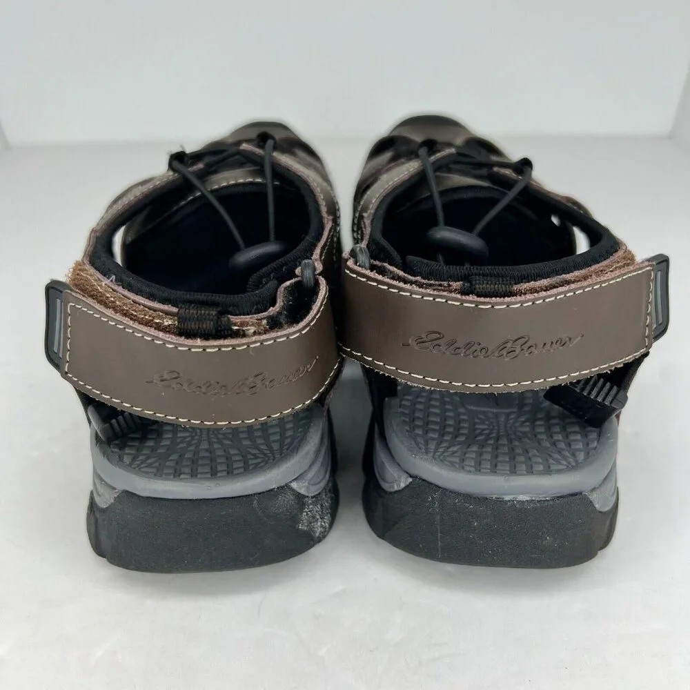 Eddie Bauer Mens Stewart 82131 Brown Black Lace Up Round Toe Size 10M Sandals